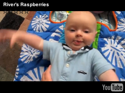 River tries to make "raspberries"